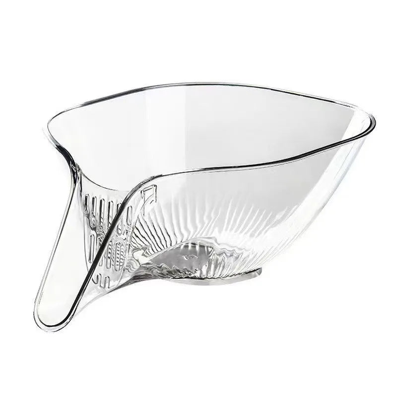 Multifunctional Kitchen Drain Basket - Clear Fruit & Vegetable Filter Bowl with Spout