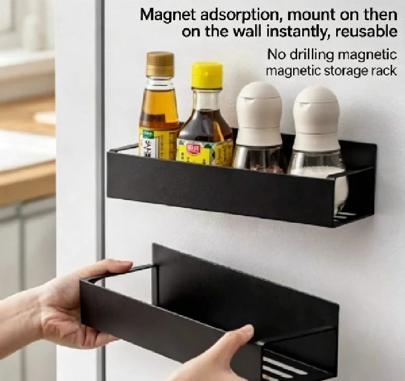 Premium Magnetic Storage Shelf & Spice Rack Set (2-Piece)
