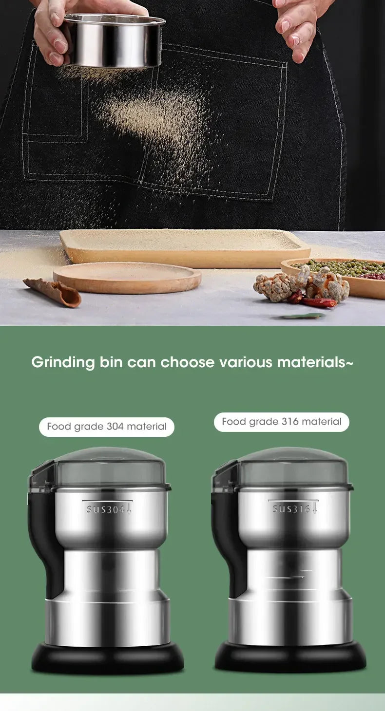 Classic Stainless Steel Electric Coffee & Spice Grinder