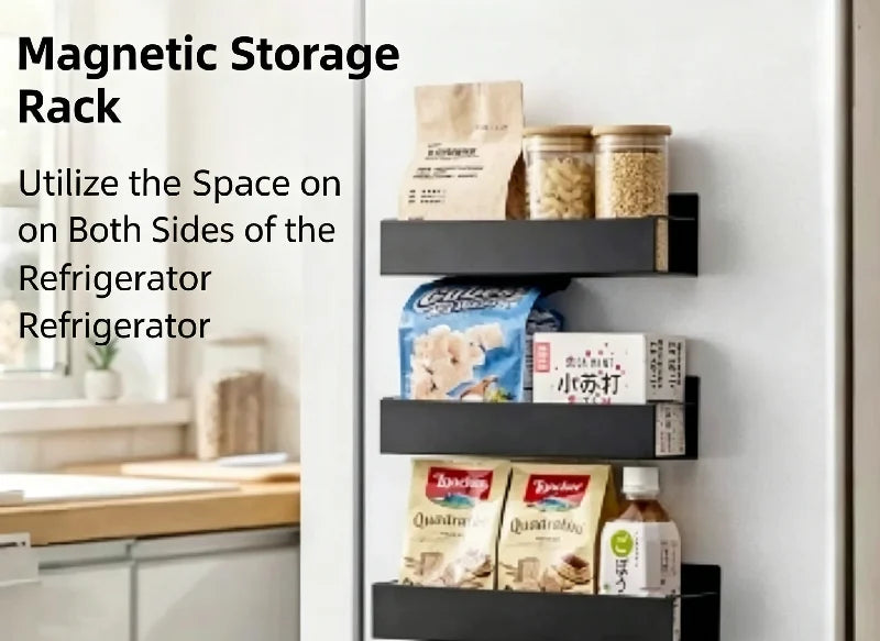 Premium Magnetic Storage Shelf & Spice Rack Set (2-Piece)