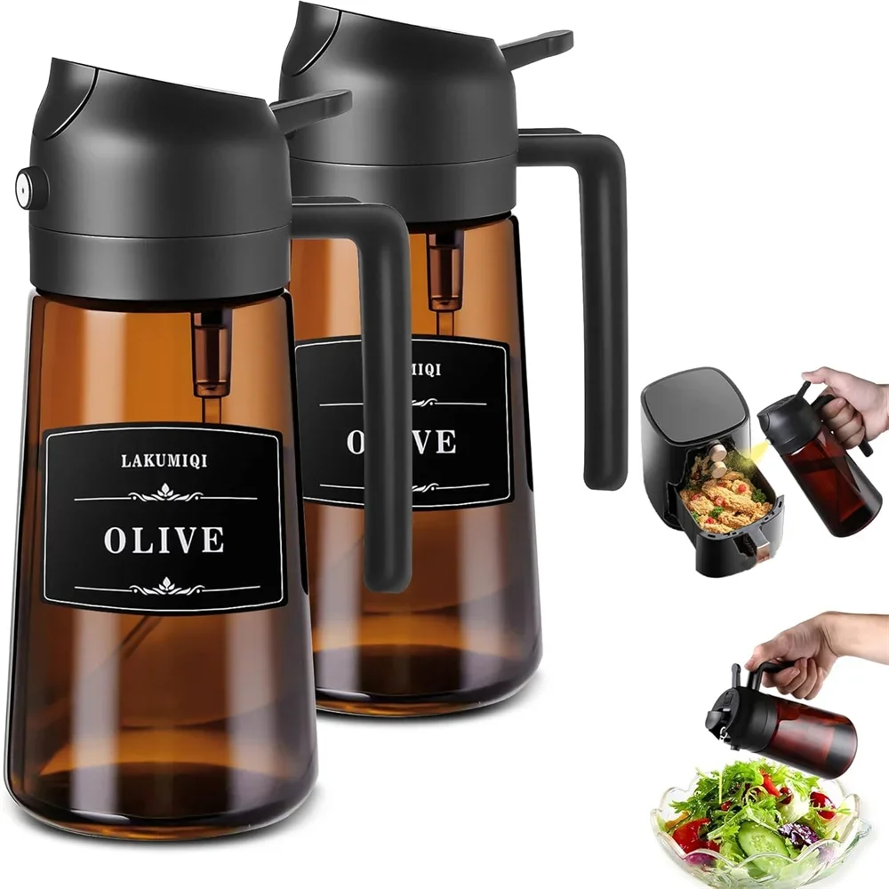 2-in-1 Leakproof Glass Oil Sprayer & Dispenser