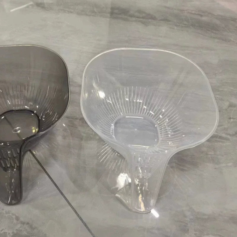 Multifunctional Kitchen Drain Basket - Clear Fruit & Vegetable Filter Bowl with Spout